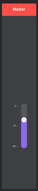 Réglage master du volume dans la console de mixage NuCorder