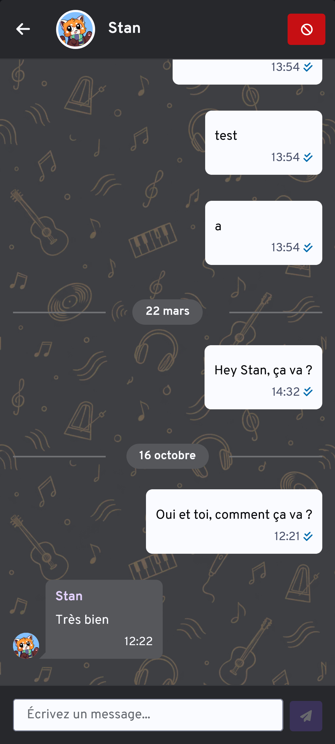 La nouvelle interface mobile de la messagerie privée