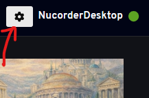 Bouton des réglages de NucorderDesktop
