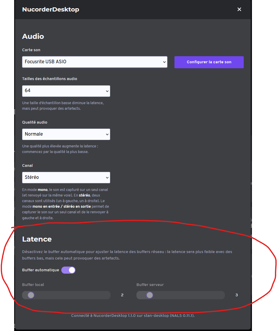 Réglage des buffers de latence